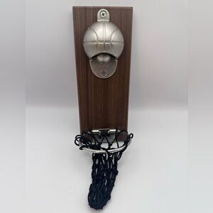 MARCH MADNESS! Basketball Bottle Opener w/ Mini Hoop Cap Catcher – Magnetic Back